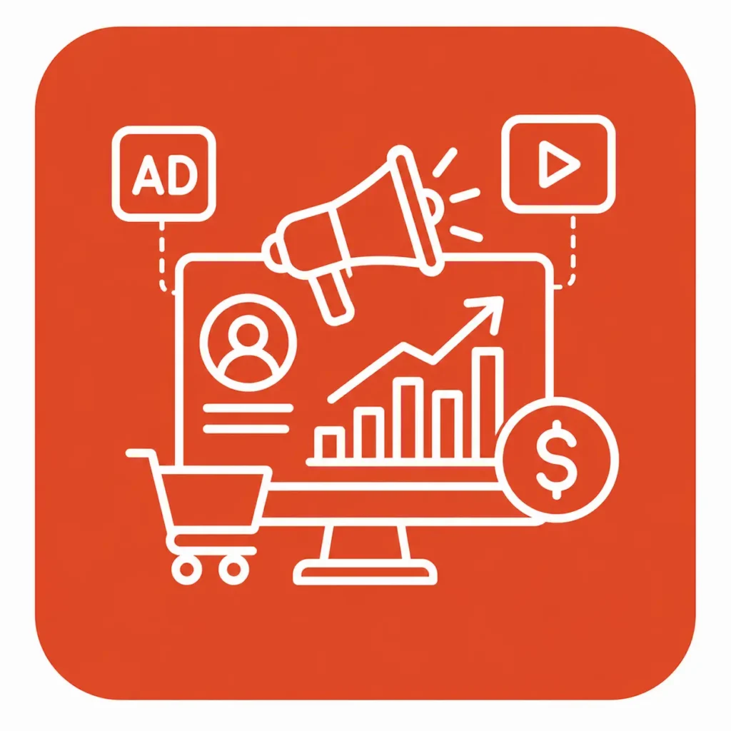 performance marketing and media buying icon